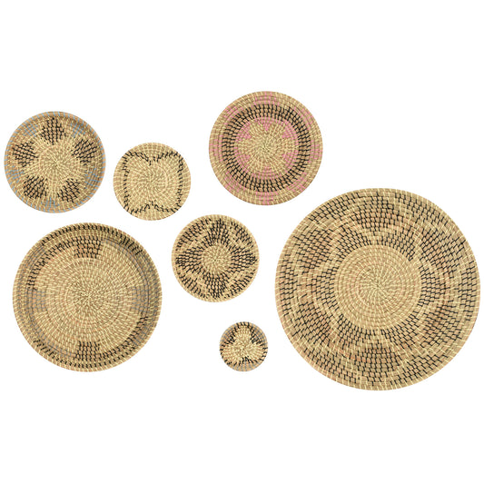 Elmina Hanging Seagrass Baskets S/7