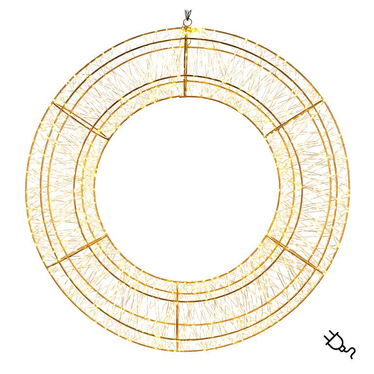 27.5"D Large Micro LED Light Wreath