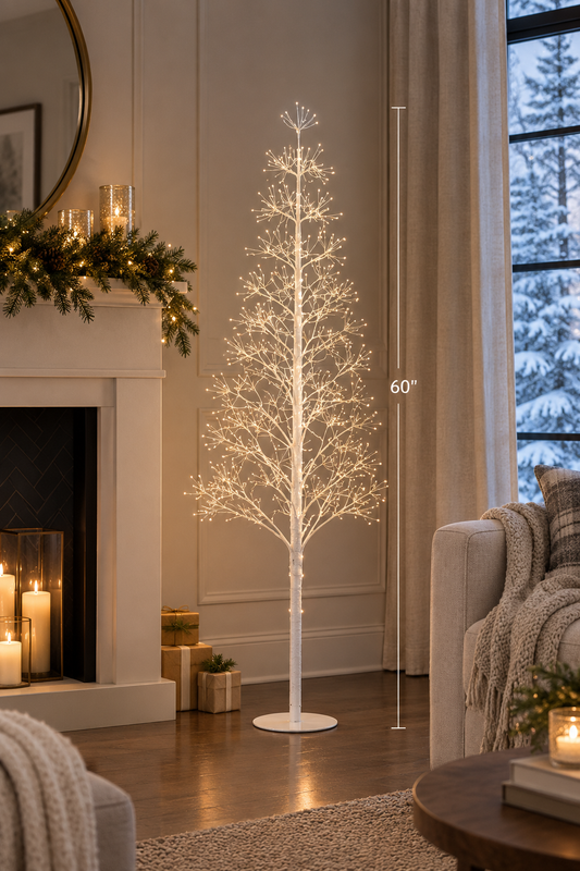 60" H Gleam Micro LED Light Tree ( White )