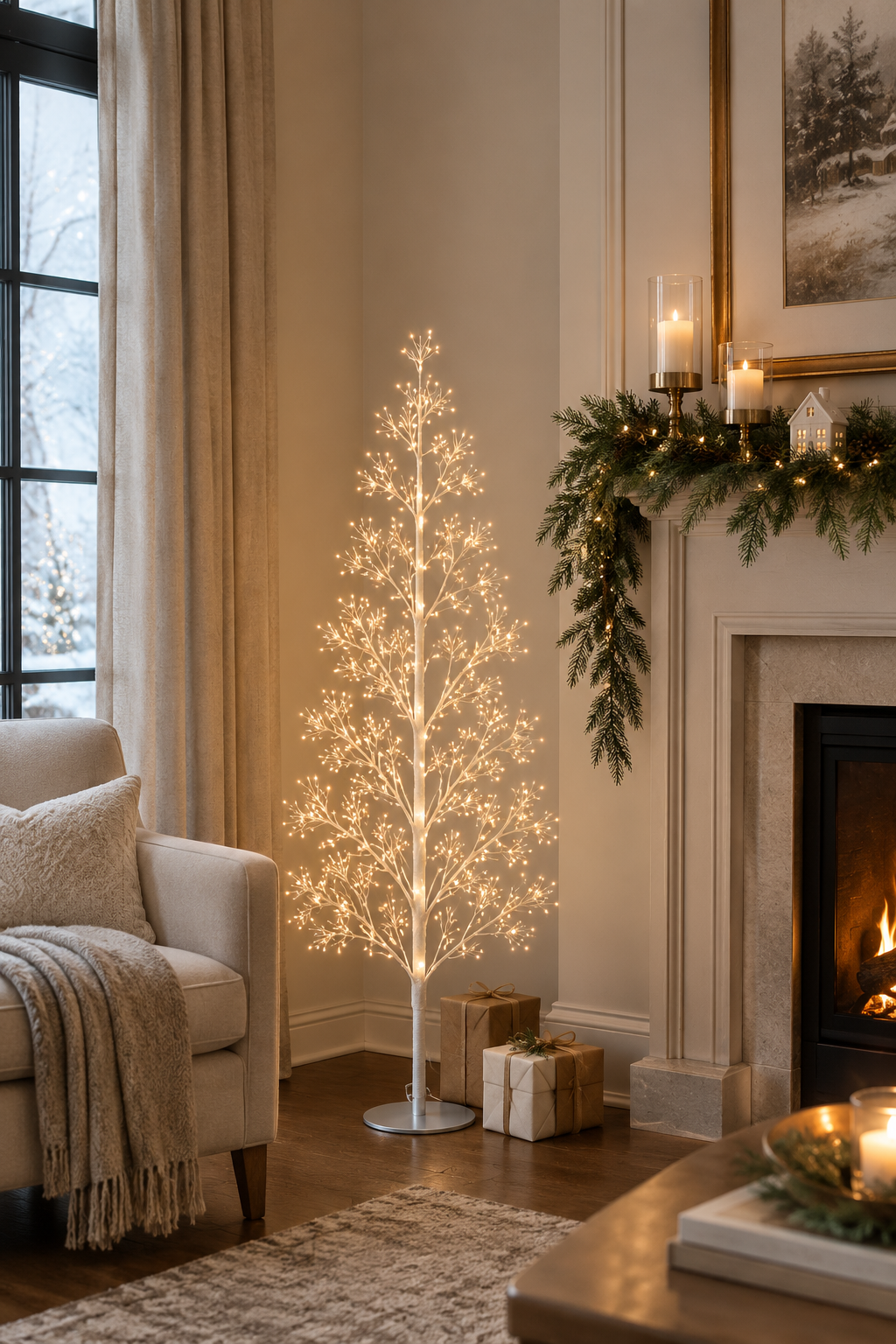 60" H Gleam Micro LED Light Tree ( White )